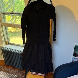 Issey Miyake Black Long Sleeve Dress